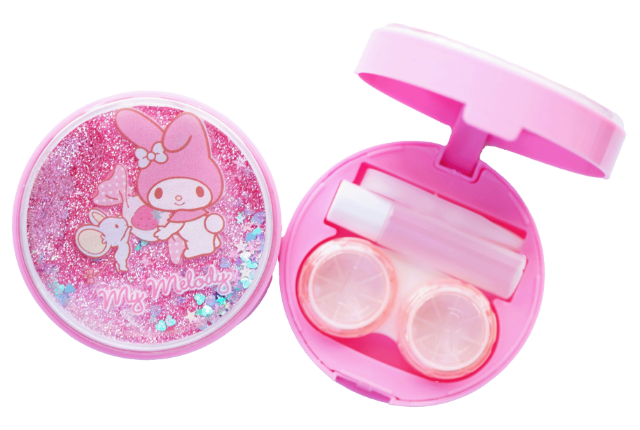 ตลับคอนแทคเลนส์ แบบกลมกลิตเตอร์ ลาย My Melody Rat