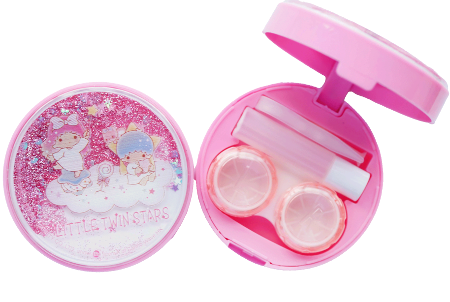 ตลับคอนแทคเลนส์ แบบกลมกลิตเตอร์ ลาย Little Twin Stars Candy