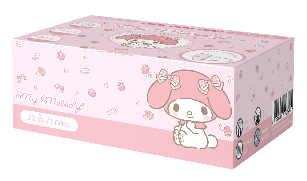หน้ากากอนามัย 3D สำหรับเด็ก 20 ชิ้น ลาย My Melody แกะ