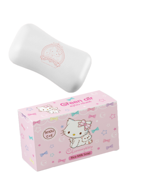 สบู่กรีนแอร์ ลาย Charmmykitty Rice Milk 100 ก.
