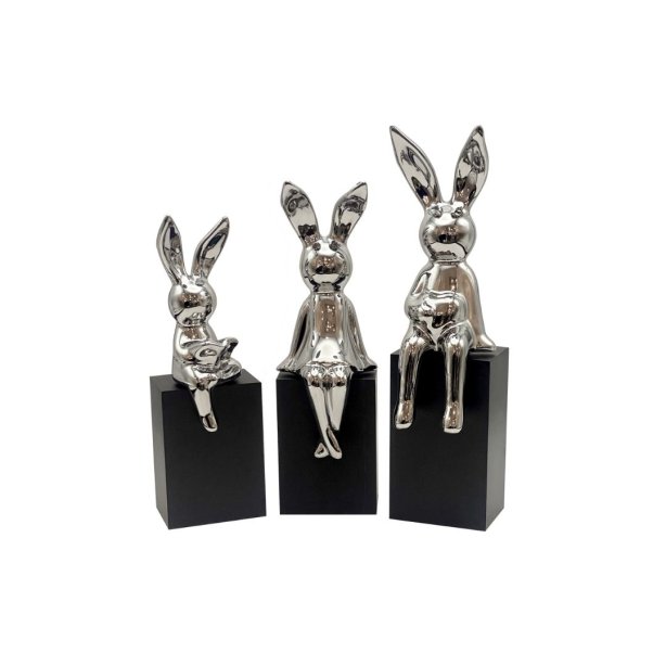 Space|Craft design furniture &amp; living DECORATION รุ่นXH0012 กระต่ายเงิน 3 ตัว