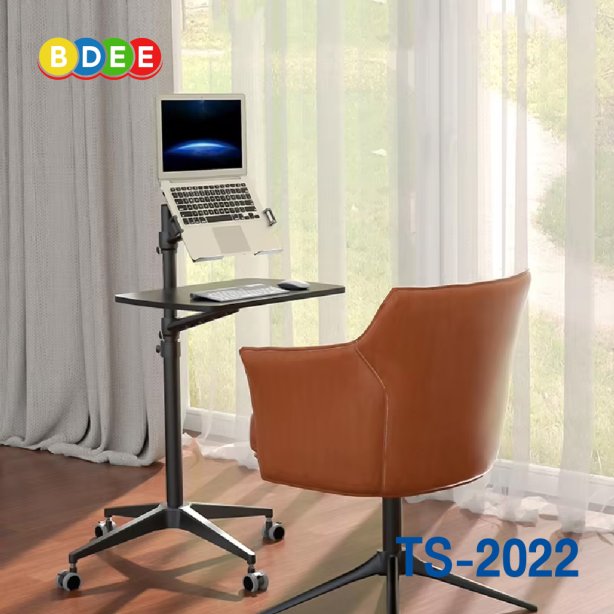 ขาตั้งโน๊ตบุ๊ค พร้อมชั้นวาง BDEE รุ่น TS-2022  แบบตั้งพื้นมีล้อเลื่อน (สินค้ามีให้เลือก 2 สี สีดำ และสีเงิน)
