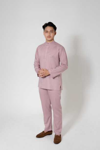 MELAYU     สีชมพูพาสเทล  คอปก Cottoo Poly