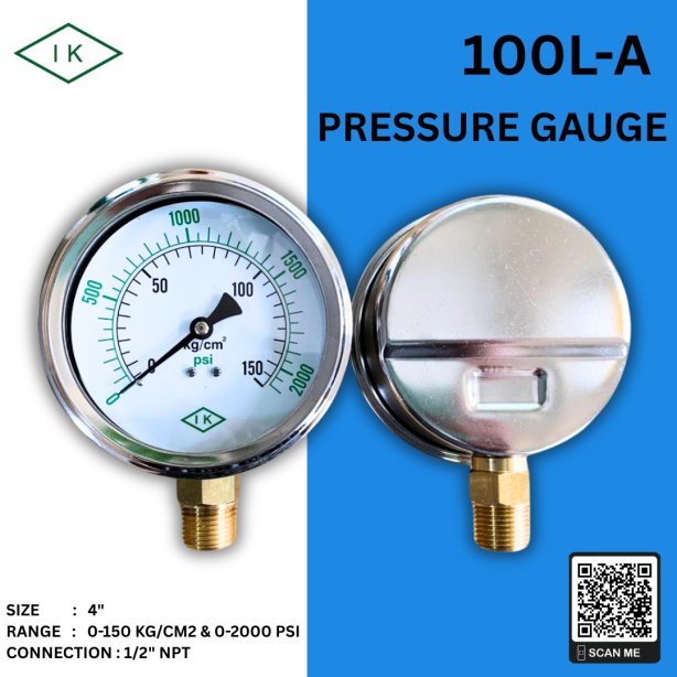 &quot;IK&quot; Pressure Gauge 0-150 KG/CM2 &amp; 0-2000 PSI