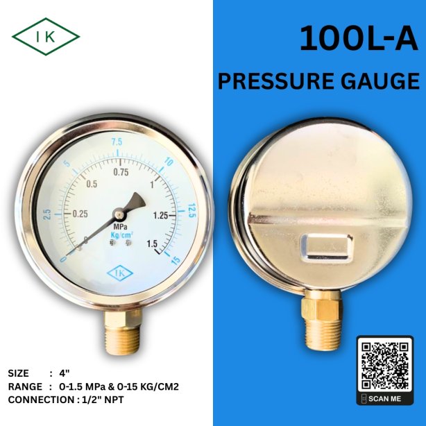&#039;&#039;IK&quot; Pressure Gauge 0-1.5 MPA &amp; 0-15 KG/CM2