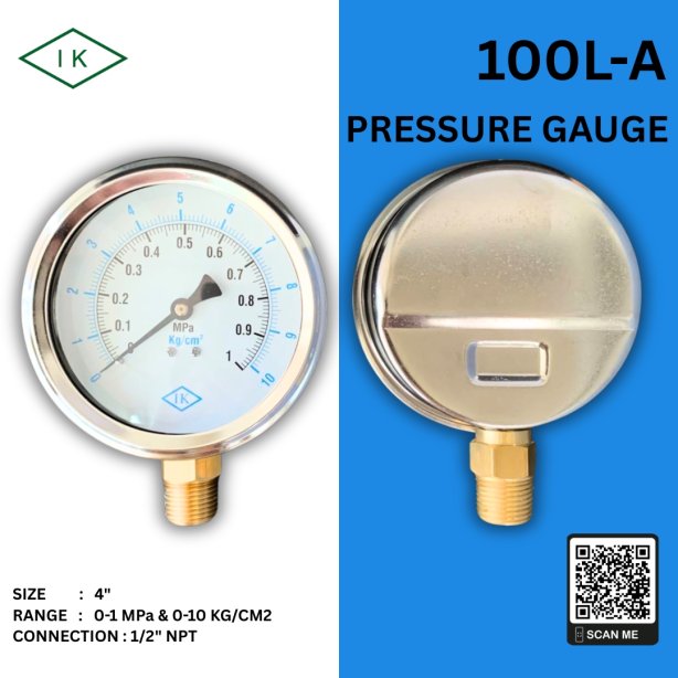 &quot;IK&quot; Pressure Gauge 0-1 MPA  &amp; 0-10 KG/CM2