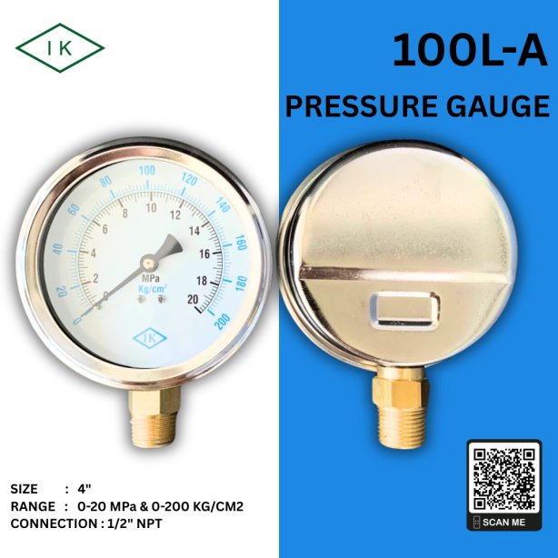 "IK" Pressure Gauge  0-20 MPA & 0-200 KG/CM2