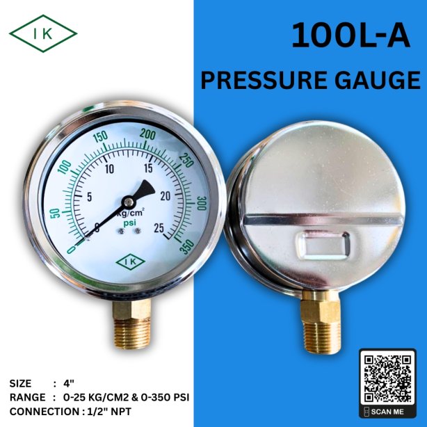 &quot;IK&quot; Pressure Gauge 0-25 KG/CM2 &amp; 0-350 PSI