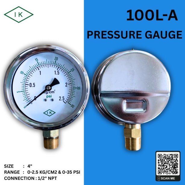 &quot;IK&quot; Pressure Gauge 0-2.5 KG/CM2 &amp; 0-40 PSI