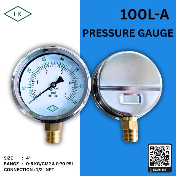 &quot;IK&quot; Pressure Gauge 0-5 KG/CM2 &amp; 0-70 PSI