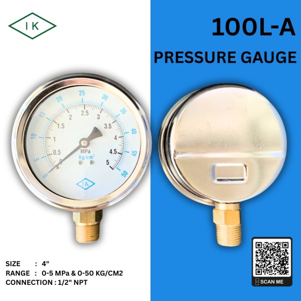 "IK" Pressure Gauge  0-5 MPA & 0-50 KG/CM2