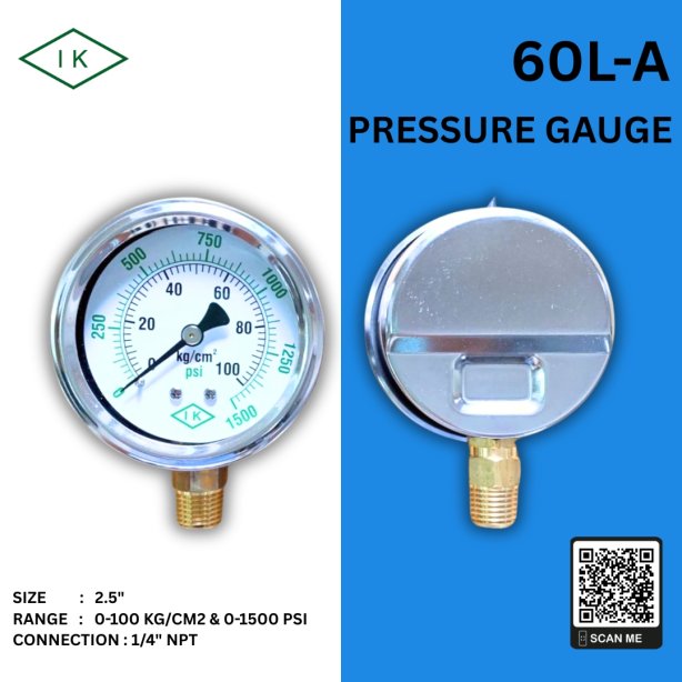 IK PRESSURE GAUGE 0-150 KG/CM2 &amp; 0-2000 PSI