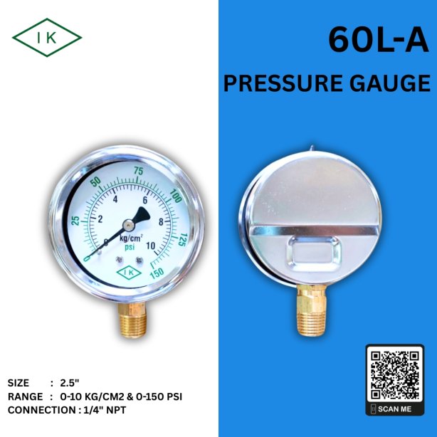IK PRESSURE GAUGE 0-10 KG/CM2 &amp; 0-150 PSI