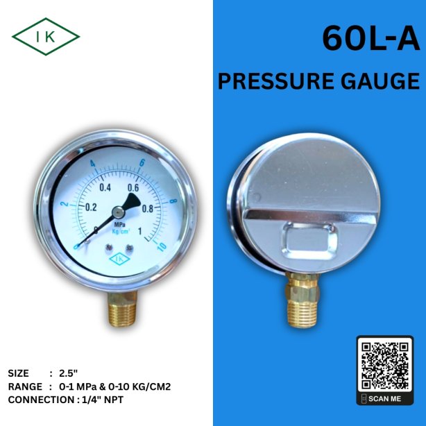 IK PRESSURE GAUGE 0-1 MPA &amp; 0-10 KG/CM2