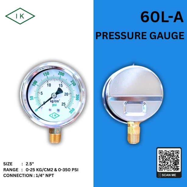 IK PRESSURE GAUGE 0-20 KG/CM2 &amp; 0-300 PSI