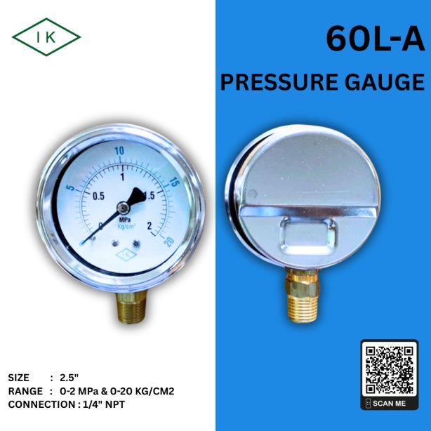 IK PRESSURE GAUGE 0-2 MPA &amp; 0-20 KG/CM2