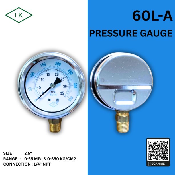 IK PRESSURE GAUGE 0-20 MPA & 0-200 KG/CM2