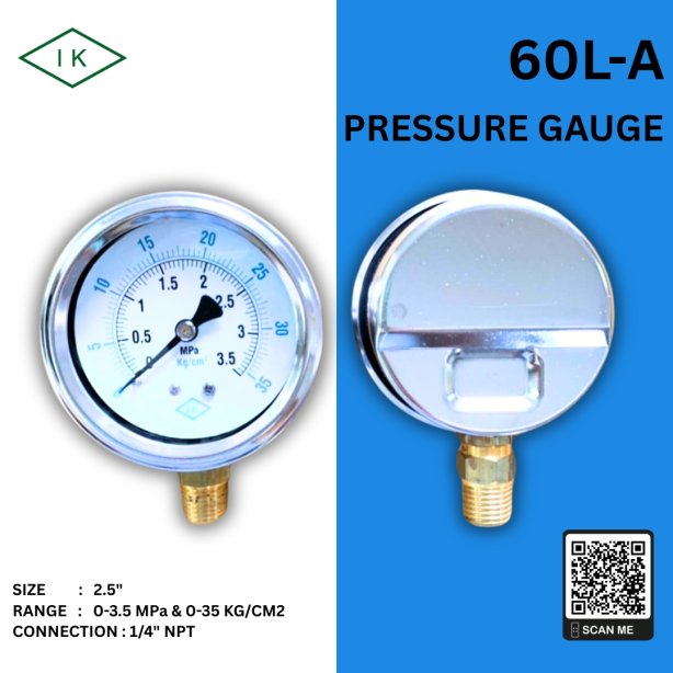 IK PRESSURE GAUGE 0-3.5 MPA &amp; 0-35 KG/CM2