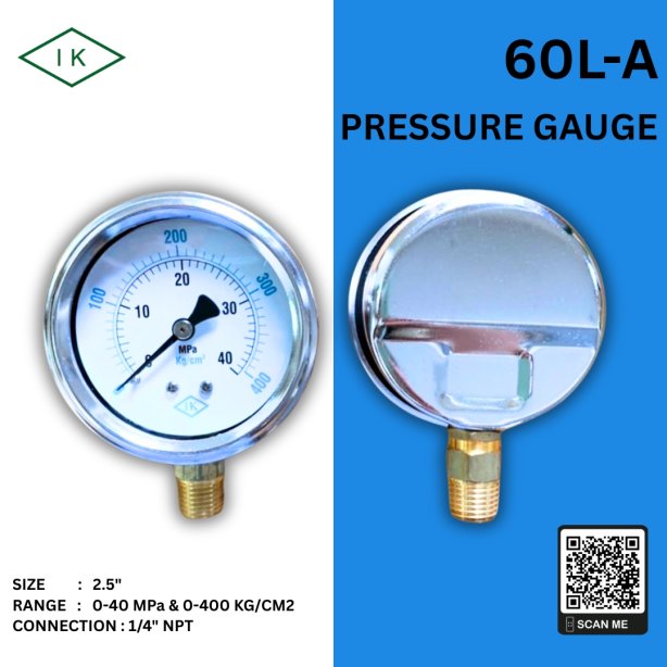 IK PRESSURE GAUGE 0-40 MPA & 0-400 KG/CM2