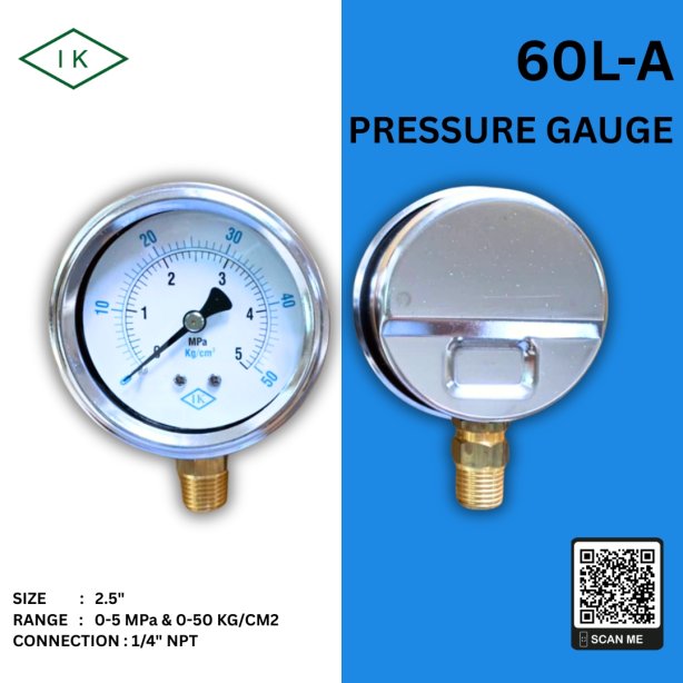 IK PRESSURE GAUGE 0-5 MPA &amp; 0-50 KG/CM2