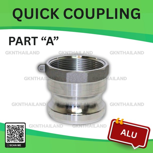 ALU QUICK COUPLING PART "A" SIZE : 3/4"BSPT, NPT