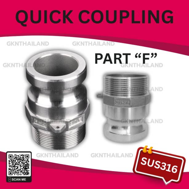 SS316 QUICK COUPLING PART "F" SIZE : 3"BSPT, NPT