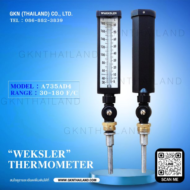 WEKSLER ADJUSTABLE ANGLE THERMOMETER MODEL : A735AD4 RANGE : 30-180 F/C