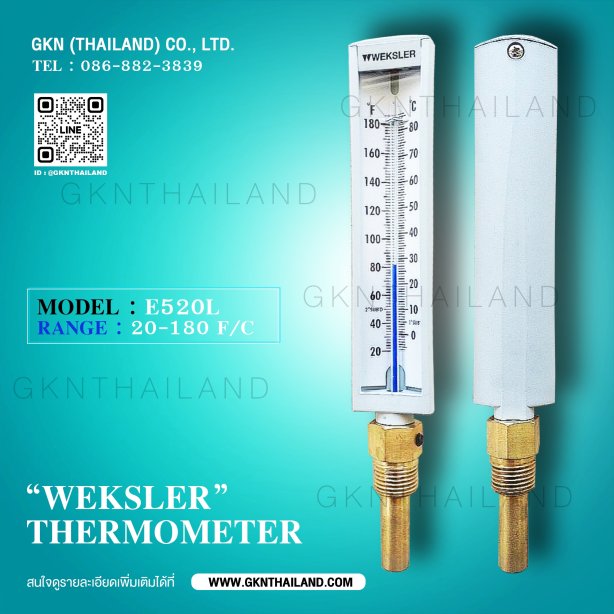 WEKSLER THERMOMETER MODEL : E520L RANGE : 20-180 F/C