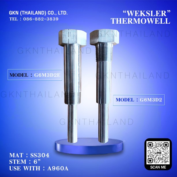 WEKSLER SUS304 THERMOWELL G6M3D2 & G6M3D2B