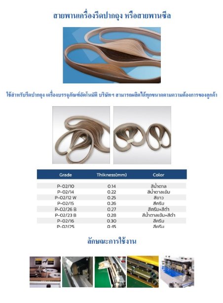 สายพานเครื่องรีดปากถุง หรือสายพานซีล