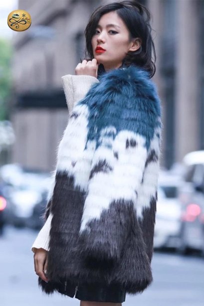 เช่าแจ็คเก็ตเฟอร์ รุ่น Fur Faux Dark Ocean Jacket 	 904GCF032FABWS1, 901GCF032FABWXL1