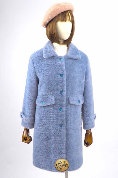 เช่าเสื้อโค้ทผู้หญิง รุ่น  Faux Mink Fluffy Blueberry PopoverTop Coat  905GCF405FABLM1