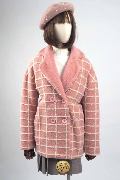 เช่าเสื้อโค้ทผู้หญิง รุ่น  Coat over - Baguette Plaid Straight Coat  905GCL384COPKS1
