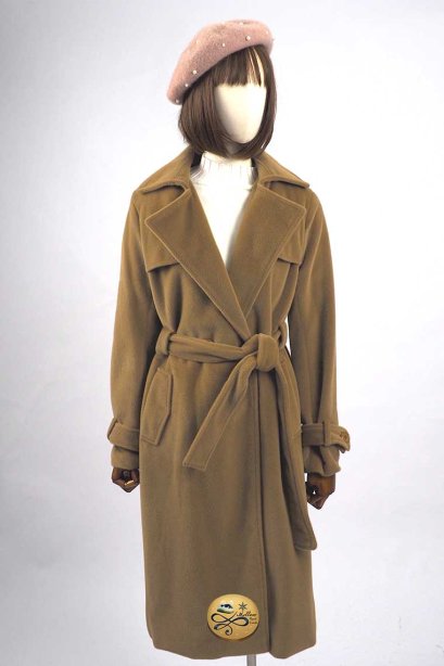 เช่าเสื้อโค้ทผู้หญิง รุ่น  Toned Olive Swing Double Breasted Velvet Coat  902GCL301FABRS1