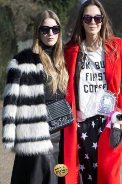 เช่าโค้ทเฟอร์  รุ่น Fur Fau Black and White jacket	909GJF542FAWHM1