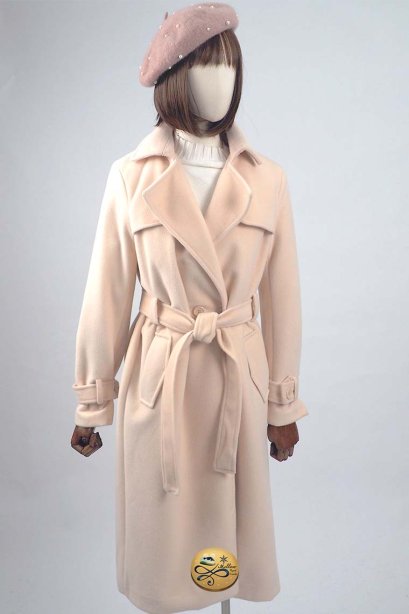 เช่าเสื้อโค้ทผู้หญิง รุ่น  Light Peach Swing Double Breasted Velvet Coat    902GCL300FACRS1