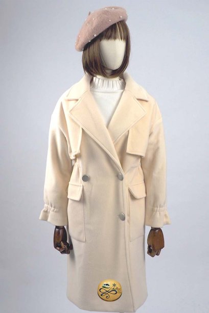 เช่าเสื้อโค้ทผู้หญิง รุ่น  Light Peach Swing Double Breasted Velvet Coat  902GCL296FACRL1