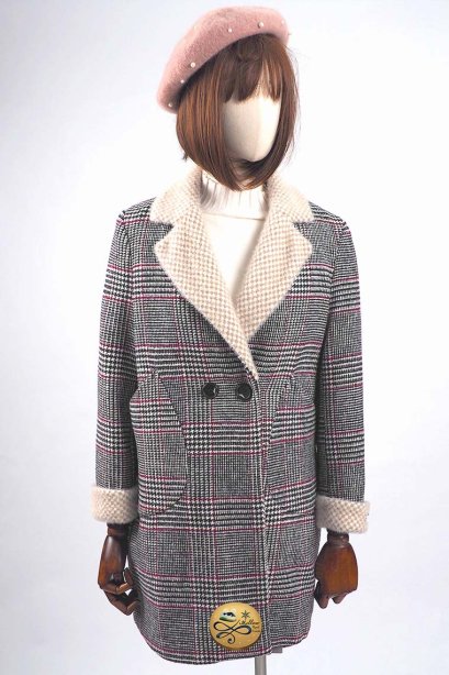 เช่าเสื้อโค้ทผู้หญิง รุ่น  Ebony Houndstooth breasted Coat  902GCL228FABKS1