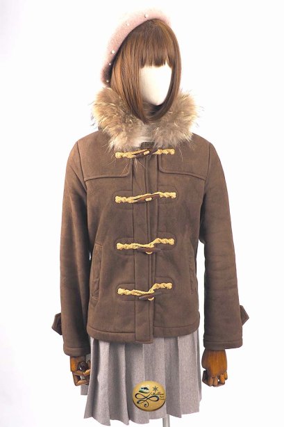 เช่าเสื้อโค้ทผู้หญิง รุ่น  Peacan Brown Duffle Coat	902GCD184FABRS1