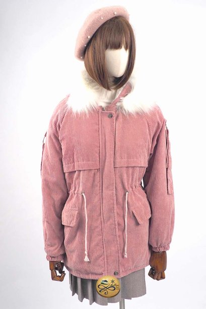 เช่าเสื้อขนเป็ด รุ่น  &quot; Hoodie Fur Faux Cayenne Corrugated Parka &quot; 902GJL221FAPKXL1