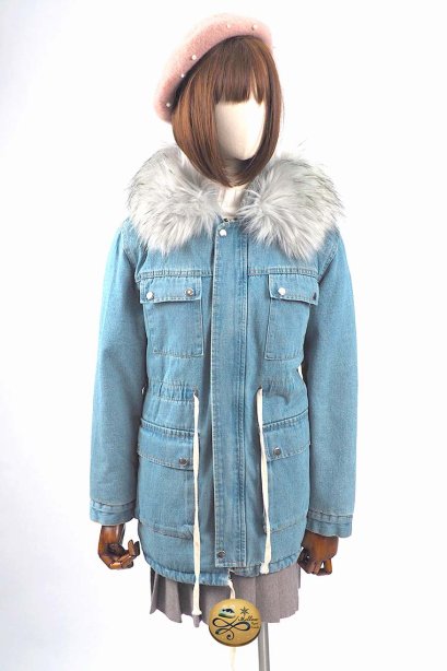 เช่าเสื้อขนเป็ด รุ่น  Fur Faux Denim Parka  904GJY361FABLXL1