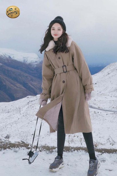 เช่าเสื้อโค้ทผู้หญิง รุ่น   Cathedral Taupe Long Coat	0911GCL633FACR