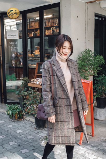 เช่าเสื้อโค้ทผู้หญิง รุ่น   Shining Armor Plate breasted Coat  0909GCL513FAGY