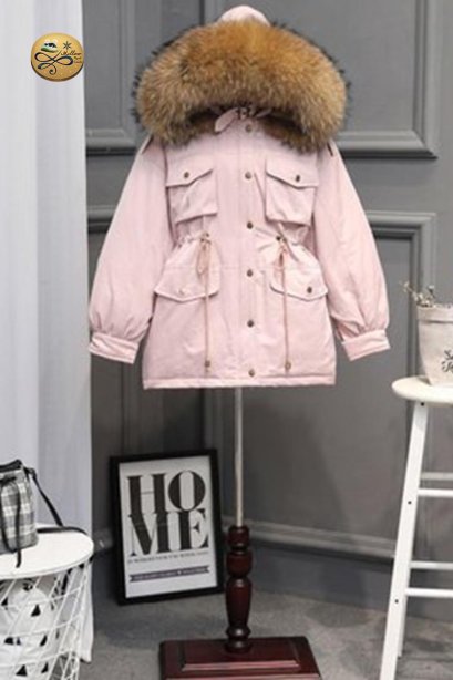 เช่าเสื้อขนเป็ดรุ่น  Bougainvillaea Fur Hooded Down Jacket	0909GCL520DSPK6XL1