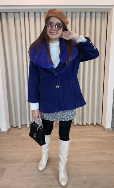 เช่าเสื้อโค้ทผู้หญิง  รุ่น Purple Sapphire Single Breasted Coat	2107GCL1354FAPP1