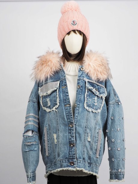 เช่าแจ็คเก็ตเฟอร์ รุ่น   *** Limited Editon ***  รุ่น Denim Fur Faux Jacket 901GJY024FABLF1