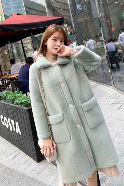 เช่าเสื้อโค้ทผู้หญิง รุ่น  Faux Suede  Lichen Top Coat  905GCL413FAGNXL1