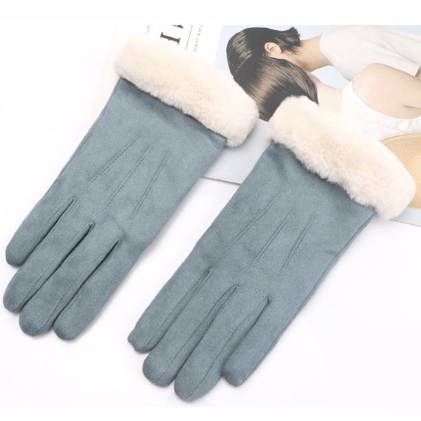 GL-006 ถุงมือกันหนาวบุขนแต่งเฟอร์ทัชสกรีน