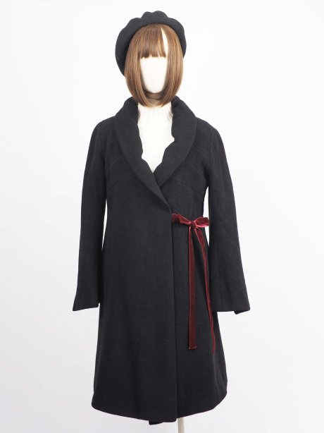 เช่าเสื้อโค้ทผู้หญิง รุ่น  Obsidian Wrap Coat	2009GCL816FABK1