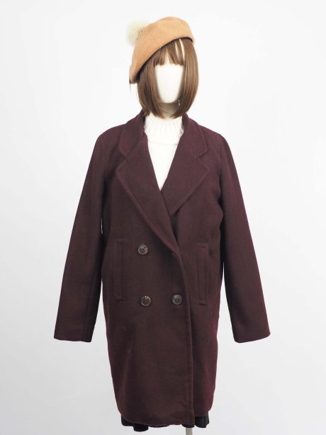 เช่าเสื้อโค้ทผู้หญิง รุ่น  Merlot Straight Cut Double Breasted Coat	2009GCL819FARE1